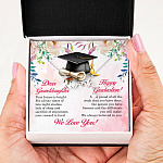 Dear Granddaughter Your Future Is Bright Happy Graduation We Always Believed In You Scripted Love Necklace