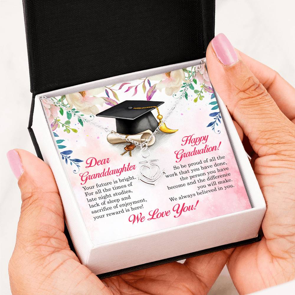 Dear Granddaughter Your Future Is Bright Happy Graduation We Always Believed In You Anchor Necklace