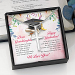 Dear Granddaughter Your Future Is Bright Happy Graduation We Always Believed In You Artisan Crafted Cross Necklace