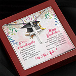 Dear Granddaughter Your Future Is Bright Happy Graduation We Always Believed In You Artisan Crafted Cross Necklace