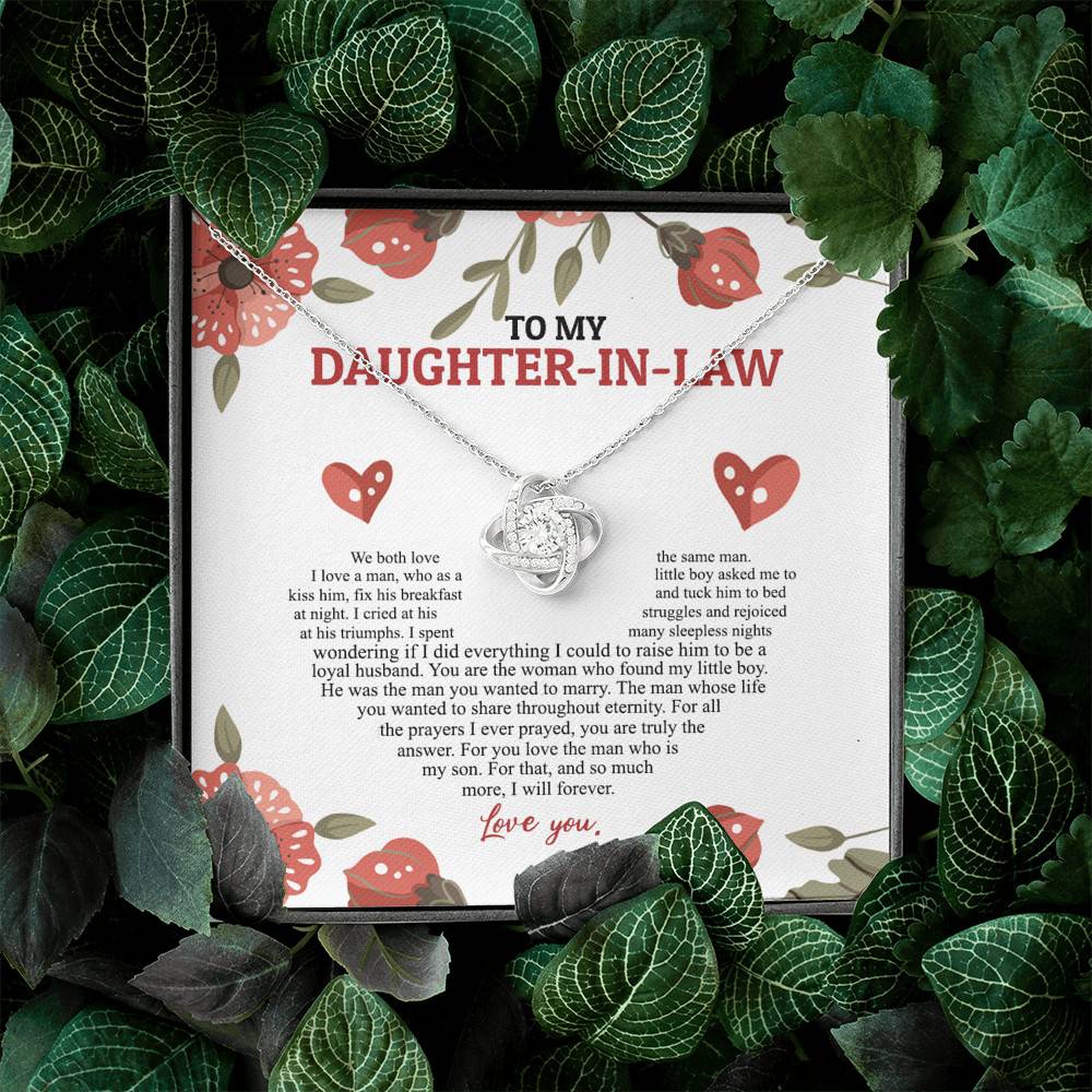 To My Daughter In Law We Both Love The Same Man I Will Forever Love You Love Knot Necklace To My Daughter In Law We Both Love The Same Man I Will Forever Love You Love Knot Necklace