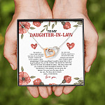 To My Daughter In Law We Both Love The Same Man I Will Forever Love You Joined Interlocking Hearts Necklace To My Daughter In Law We Both Love The Same Man I Will Forever Love You Joined Interlocking Hearts Necklace