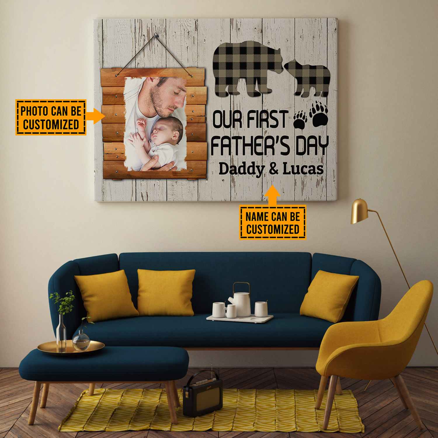 7VT. Our First Father Day Bear canvas mk2
