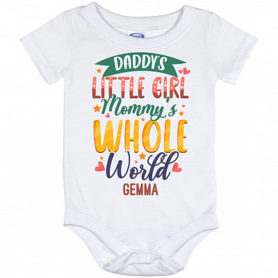 Personalized Daddy's Bodysuit, White, Baby Onesie - 12 Month