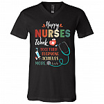 Nurses Shirt, Black, V-Neck T-Shirt