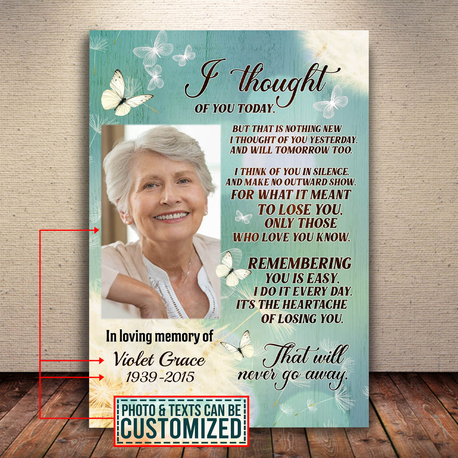 7VT. I Thought Of You Today canvas mk1