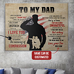 Personalized Military US Soldier To My Dad For All The Times That I Forgot To Thank You Framed Canvas - Unframed Poster