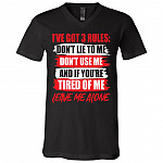 3 rules, Black, V-Neck T-Shirt