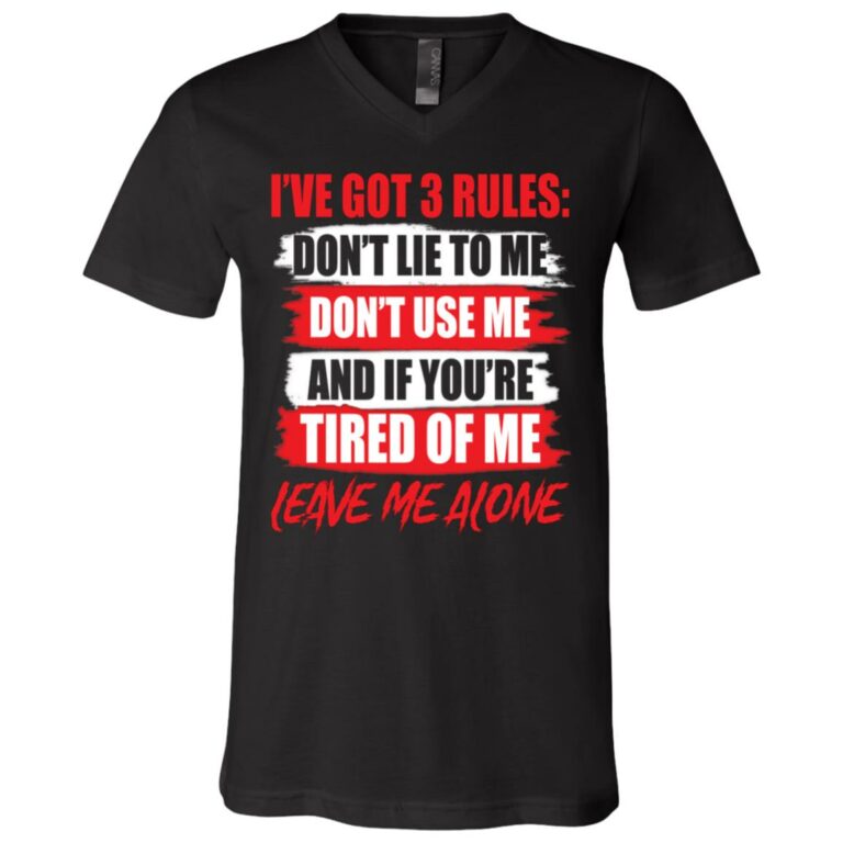 3 rules, Black, V-Neck T-Shirt