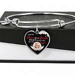 Personalized Photo I Know Heaven Is a Beautiful Place Because They Have My Mom Heart Necklace - Bangle