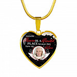 Personalized Photo I Know Heaven Is a Beautiful Place Because They Have My Mom Heart Necklace - Bangle