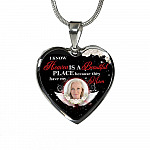 Personalized Photo I Know Heaven Is a Beautiful Place Because They Have My Mom Heart Necklace - Bangle