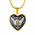 Personalized Photo Mommy Boy's I Used to Be Her Angel Now She Is Mine Memorial Heart Necklace - Bangle - Memorial Gifts