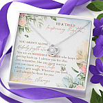 To A Truly Inspiring Fighter You Aren't Alone Nobody Fights Alone Cancer Patient Gift Love Knot Necklace To A Truly Inspiring Fighter You Aren't Alone Nobody Fights Alone Cancer Patient Gift Love Knot Necklace