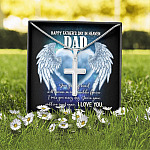 Happy Father's Day in Heaven Dad Your Guiding Hand Will Remain Sympathy Gifts Artisan Crafted Cross Necklace