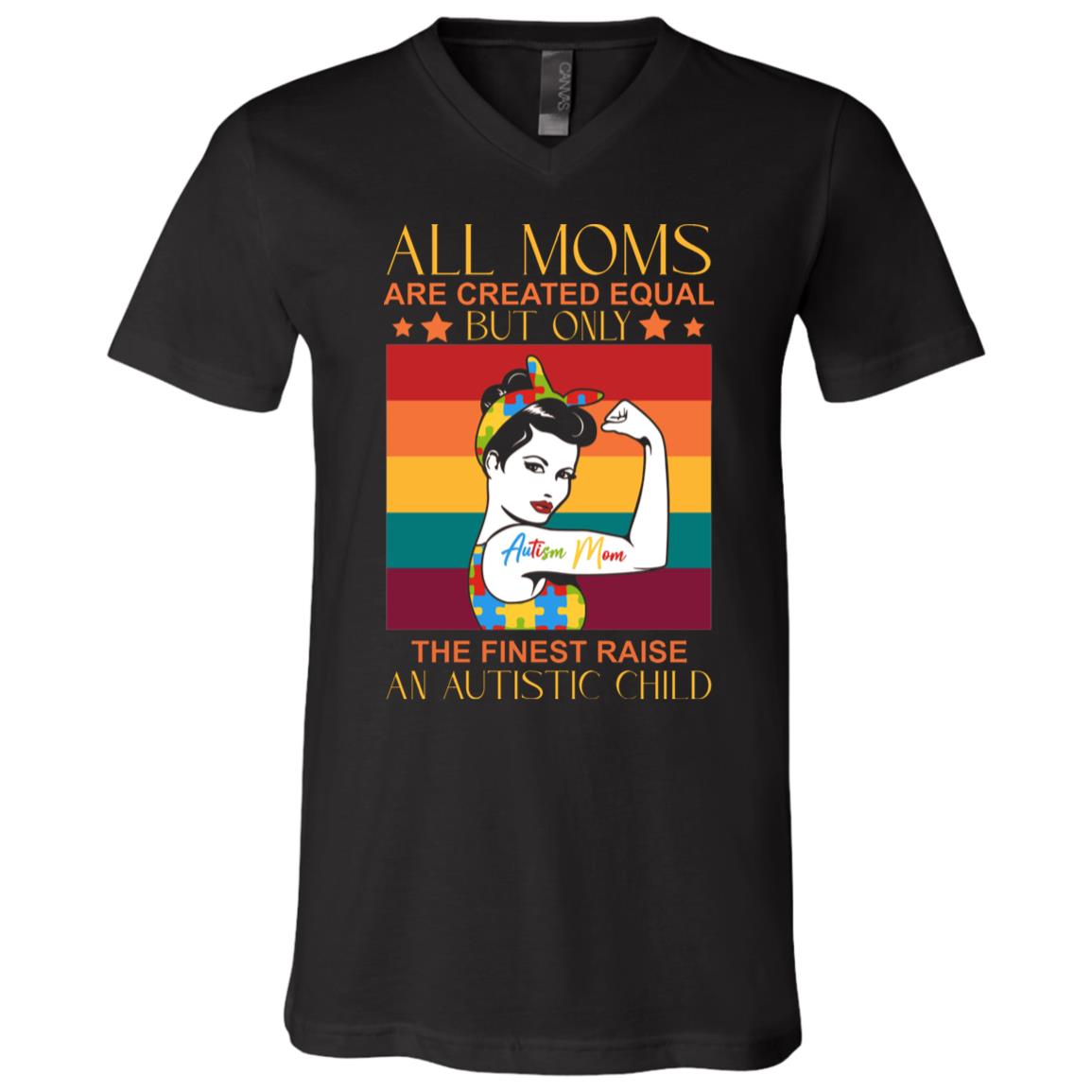 moms, Black, V-Neck T-Shirt