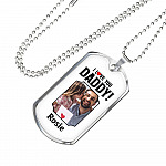Custom Photo I Love You Daddy Dog Tag Pendant Necklace - Personalized Dog Tags For Dad
