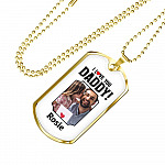 Custom Photo I Love You Daddy Dog Tag Pendant Necklace - Personalized Dog Tags For Dad