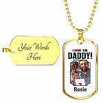 Custom Photo I Love You Daddy Dog Tag Pendant Necklace - Personalized Dog Tags For Dad