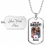 Custom Photo I Love You Daddy Dog Tag Pendant Necklace - Personalized Dog Tags For Dad