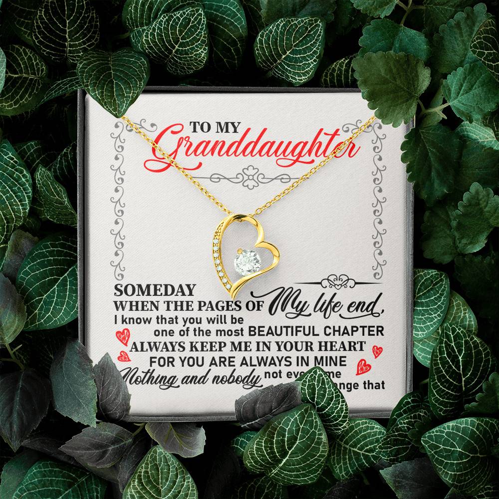 To My Granddaughter Someday When the Pages of My Life End Keep Me in Your Heart Forever Love Pendant Necklace To My Granddaughter Someday When the Pages of My Life End Keep Me in Your Heart Forever Love Pendant Necklace