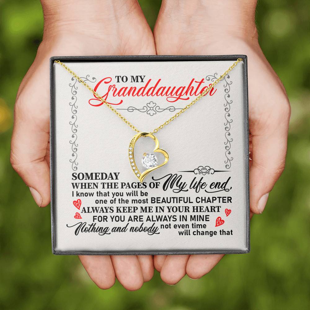 To My Granddaughter Someday When the Pages of My Life End Keep Me in Your Heart Forever Love Pendant Necklace To My Granddaughter Someday When the Pages of My Life End Keep Me in Your Heart Forever Love Pendant Necklace