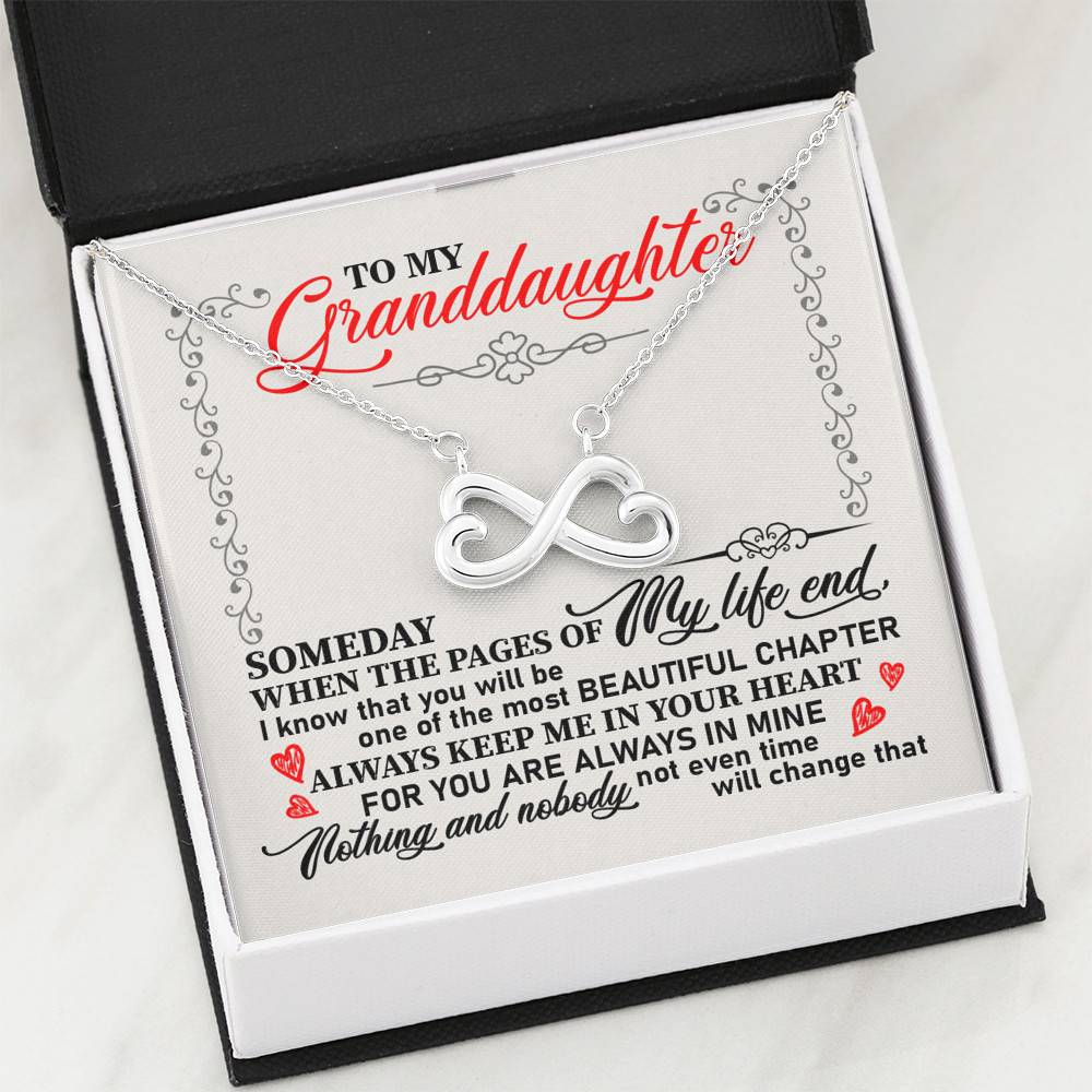 Gifts To My Granddaughter Someday When the Pages of My Life End Infinity Hearts Pendant Necklace Gifts To My Granddaughter Someday When the Pages of My Life End Infinity Hearts Pendant Necklace