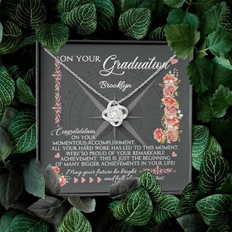 Personalized May Your Future Be Bright And Full Of Opportunities Love Knot Necklace - Graduation 2021 Gift