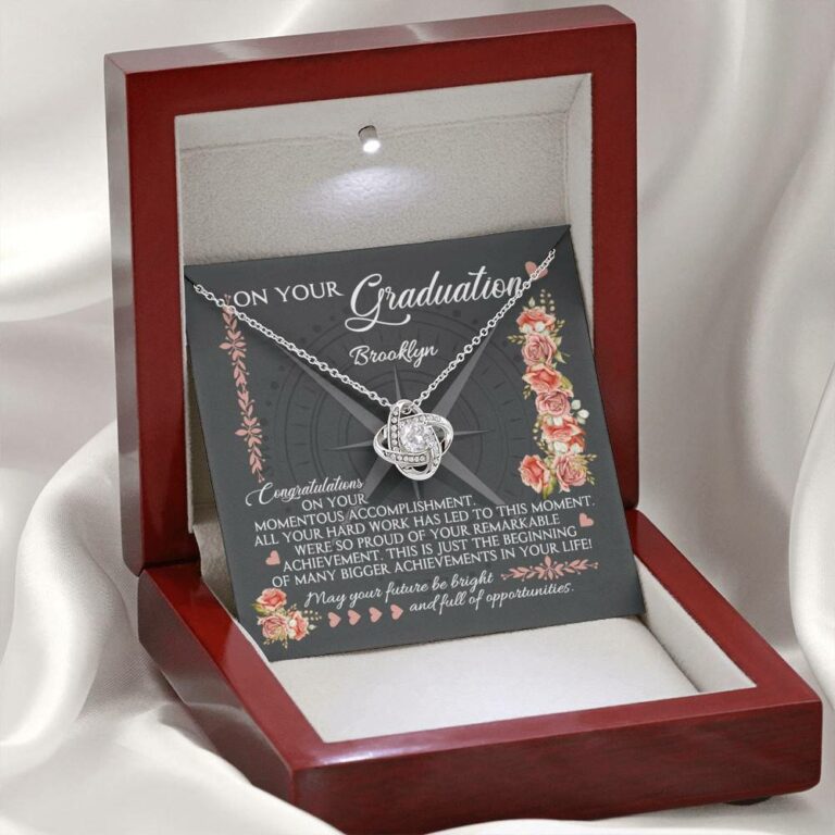 Personalized May Your Future Be Bright And Full Of Opportunities Love Knot Necklace - Graduation 2021 Gift