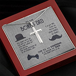 To My Bonus Dad Artisan Crafted Cross Necklace - Step Dad Cross Necklace - Bonus Dad Father's Day Gift