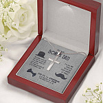 To My Bonus Dad Artisan Crafted Cross Necklace - Step Dad Cross Necklace - Bonus Dad Father's Day Gift