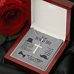 To My Bonus Dad Artisan Crafted Cross Necklace - Step Dad Cross Necklace - Bonus Dad Father's Day Gift