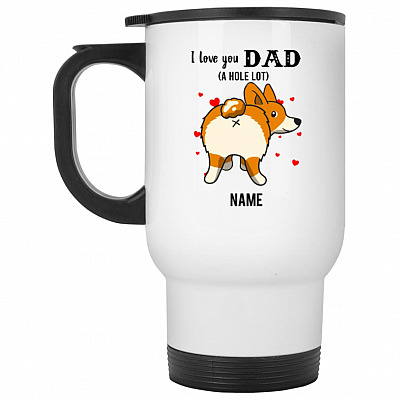 14 oz. White Travel Mug