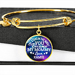 Personalized The Stars The Night You Became My Mommy Circle Pendant Necklace - Bangle