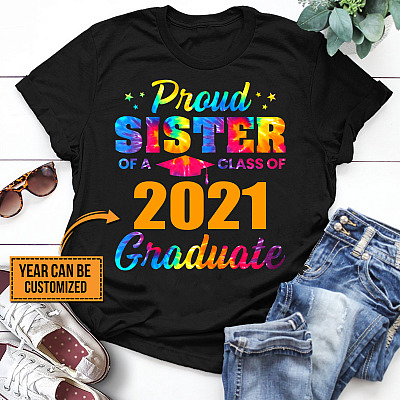 Alternative view of Personalized Proud Sister Graduate Colorful T-Shirt