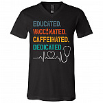 Educated t, Black, V-Neck T-Shirt