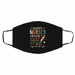 Nurse Gift Ideas Happy Mask, White, Cloth Face Cover – Medium/Large