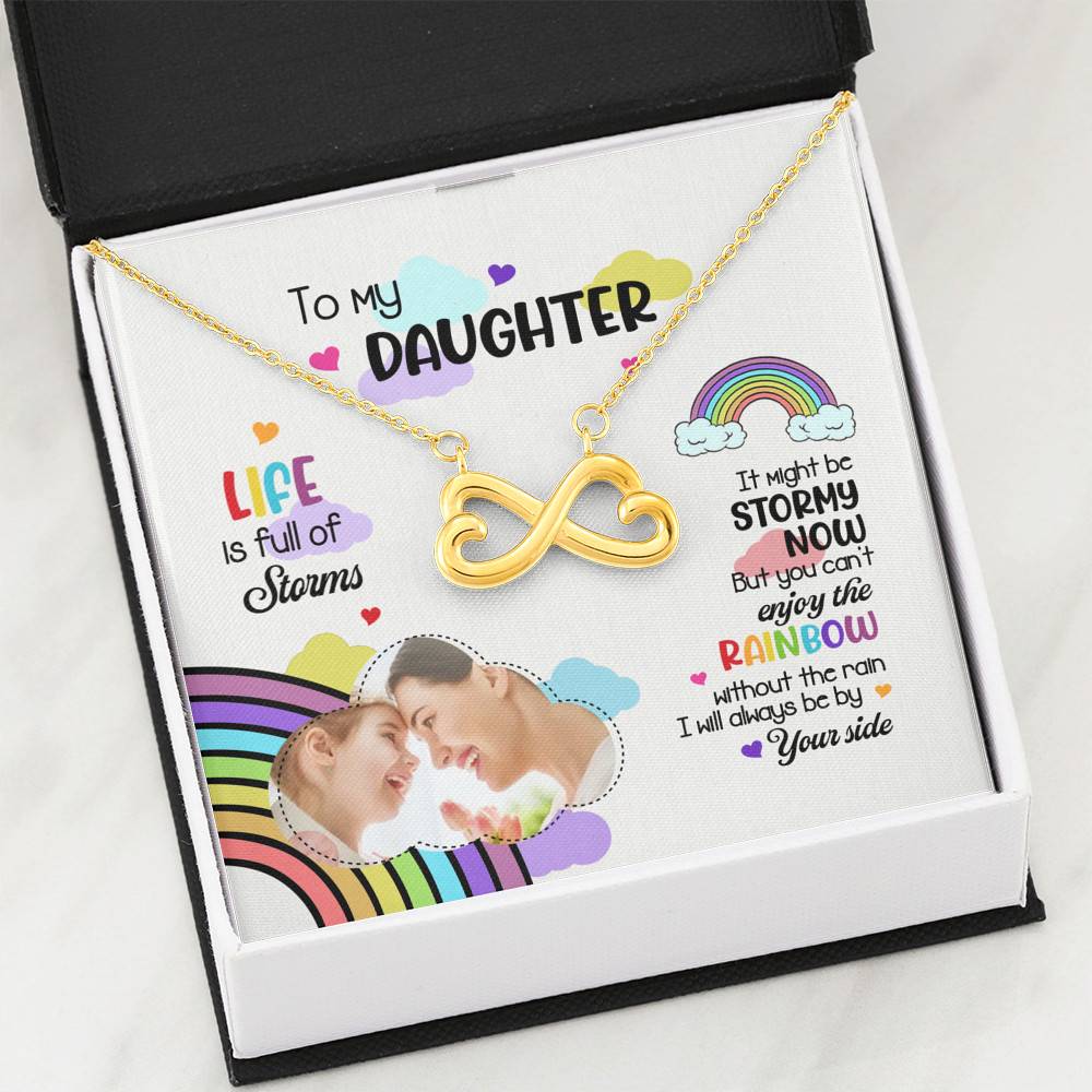 Custom Photo To My Daughter Necklace Ill Always Be by Your Side Infinity Heart Pendant Necklace Custom Photo To My Daughter Necklace Ill Always Be by Your Side Infinity Heart Pendant Necklace