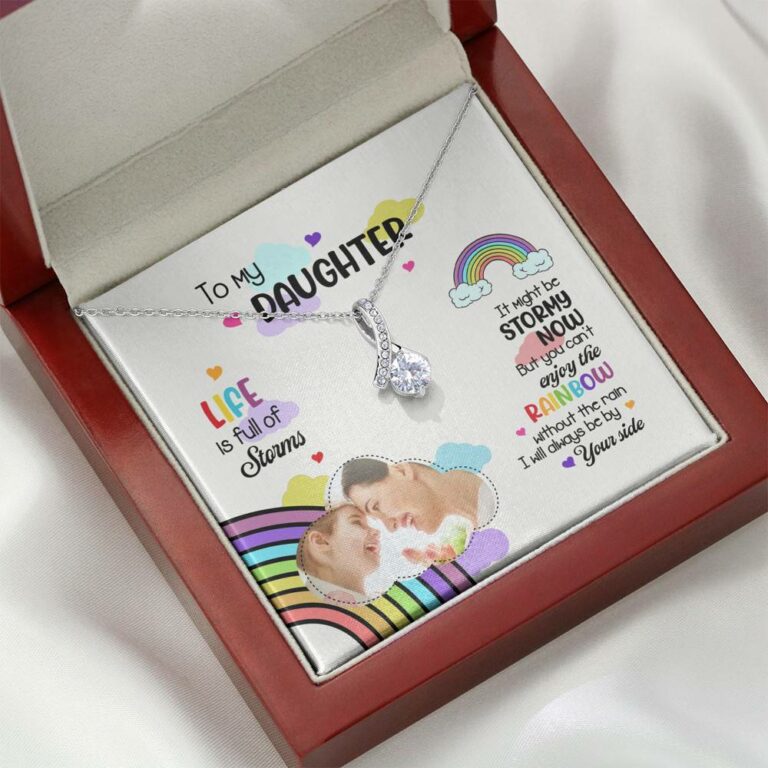 Custom Photo To My Daughter Necklace Ill Always Be by Your Side Alluring Beauty Necklace