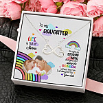 5KNG. Daughter rainbow Sample Dessign Infinity Heart Necklace (Silver) 4