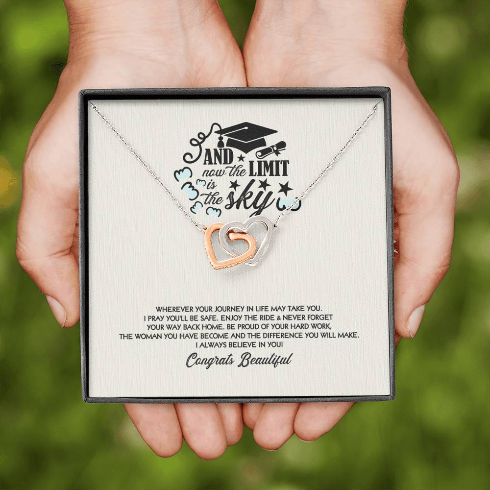 Congratulations Graduation And Now The Limit Is The Sky Graduated Interlocking Hearts Necklace Congratulations Graduation And Now The Limit Is The Sky Graduated Interlocking Hearts Necklace