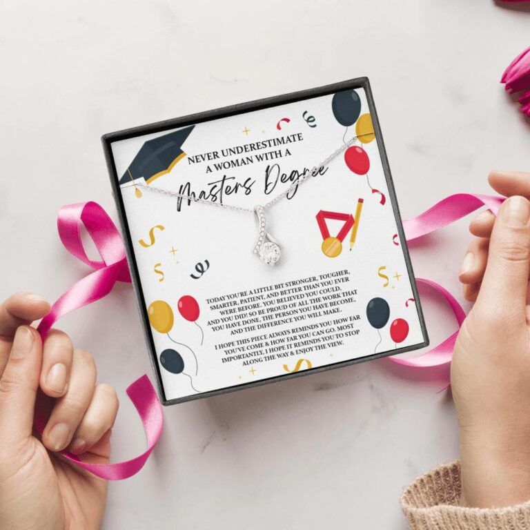 Masters Graduation Never Underestimate a Woman with Masters Degree Alluring Beauty Necklace
