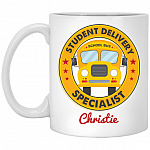 Personalized School Bus Driver Gift, White, 11 oz. White Mug