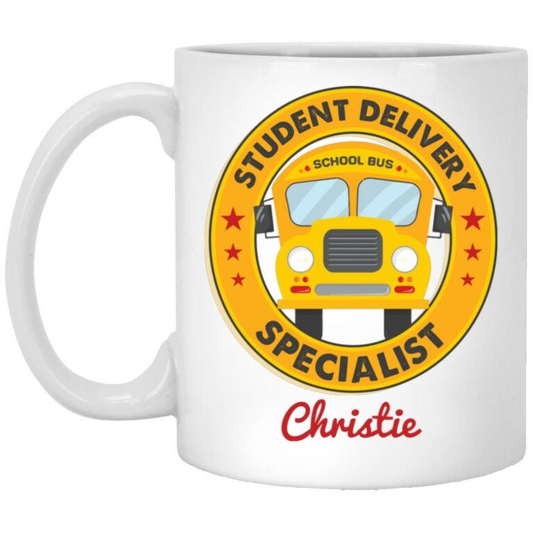 Personalized School Bus Driver Gift, White, 11 oz. White Mug