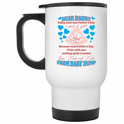 14 oz. White Travel Mug