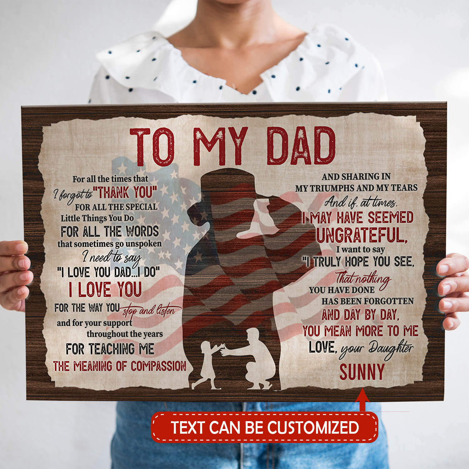 3VT. Daughter To My Dad Us Soldier canvas mk2