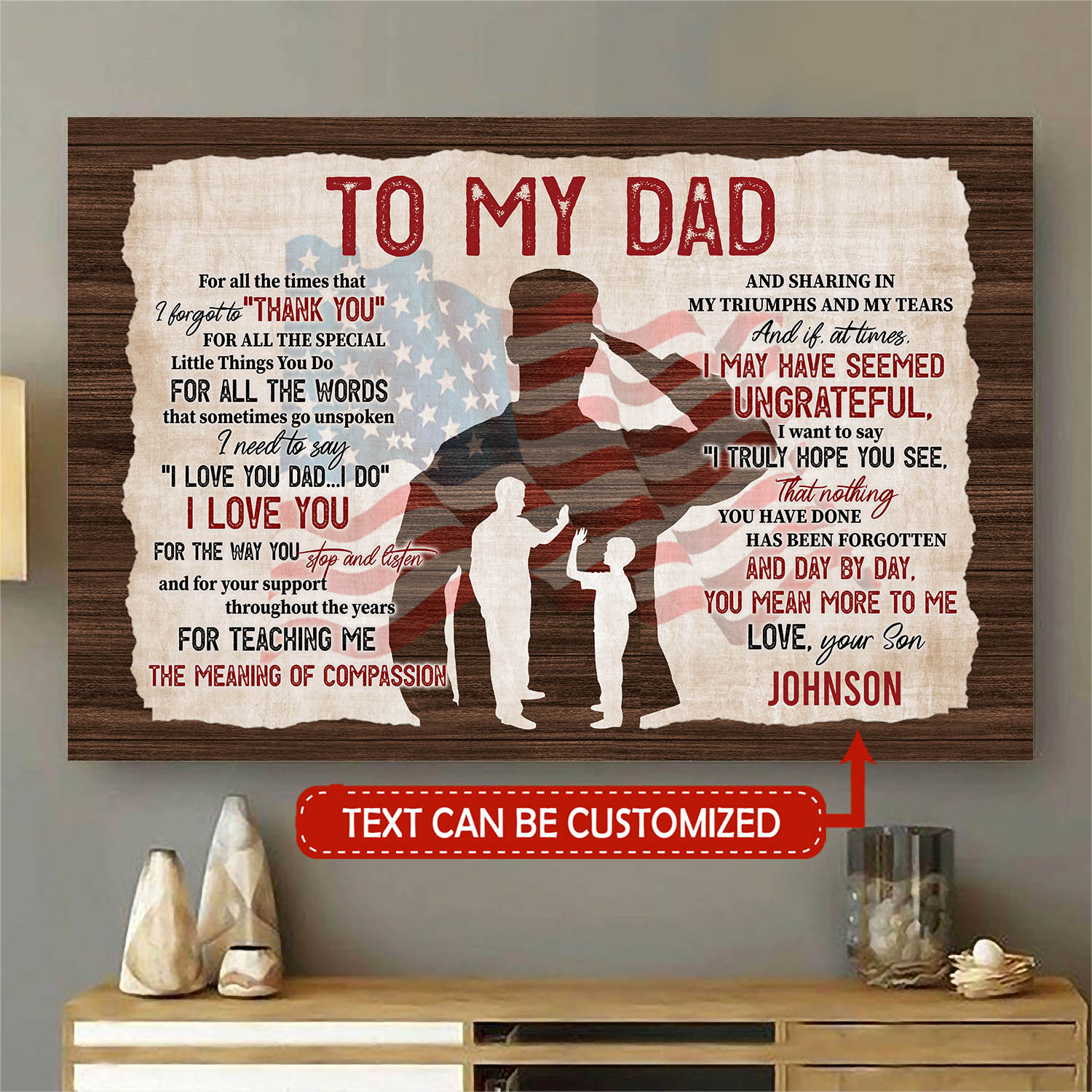 3VT. Son To My Dad Us Soldier canvas mk3
