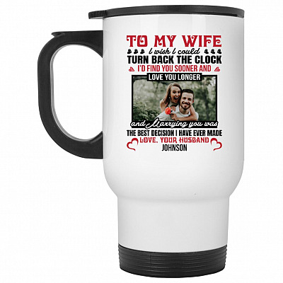 14 oz. White Travel Mug