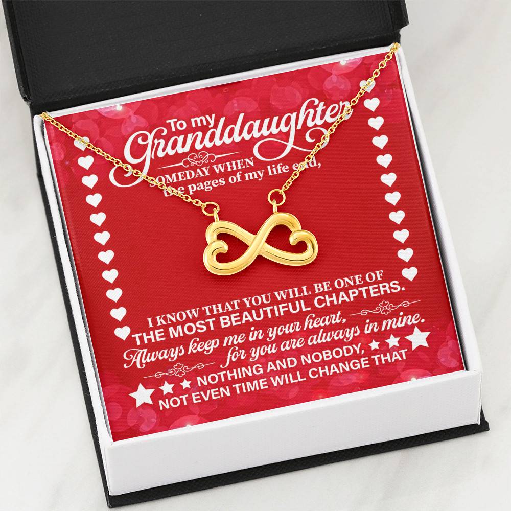 To My Granddaughter Someday When the Pages of My Life End Infinity Heart Pendant Necklace To My Granddaughter Someday When the Pages of My Life End Infinity Heart Pendant Necklace
