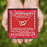 To My Granddaughter Someday When the Pages of My Life End Interlocking Hearts Necklace